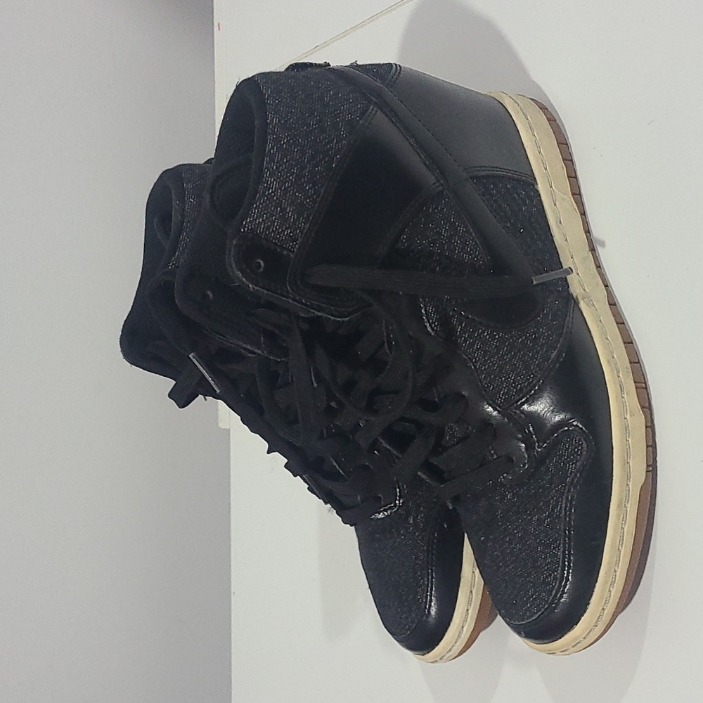 Nike Dunk Sky Hi Hidden Wedge Heel (644877-003) Black White Gum High Womens 7